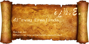 Árvay Ermelinda névjegykártya